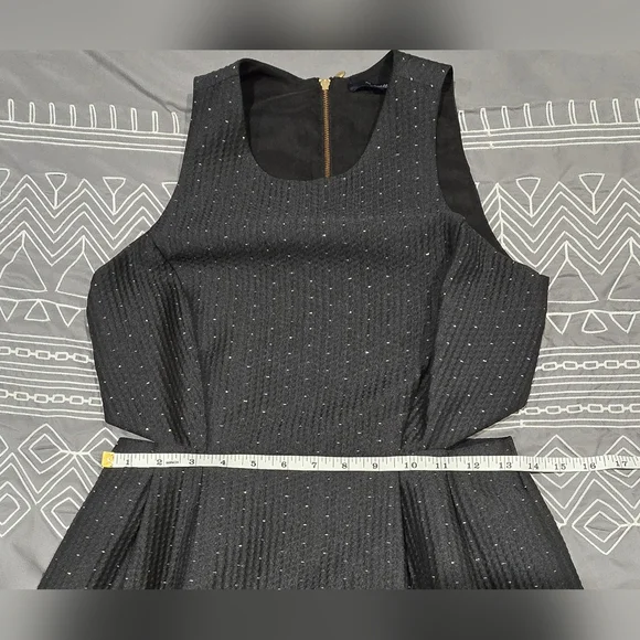 Madewell Nightfall Jacquard Cutout Black And Sparkle Dress Size 2 - Picture 4 of 9